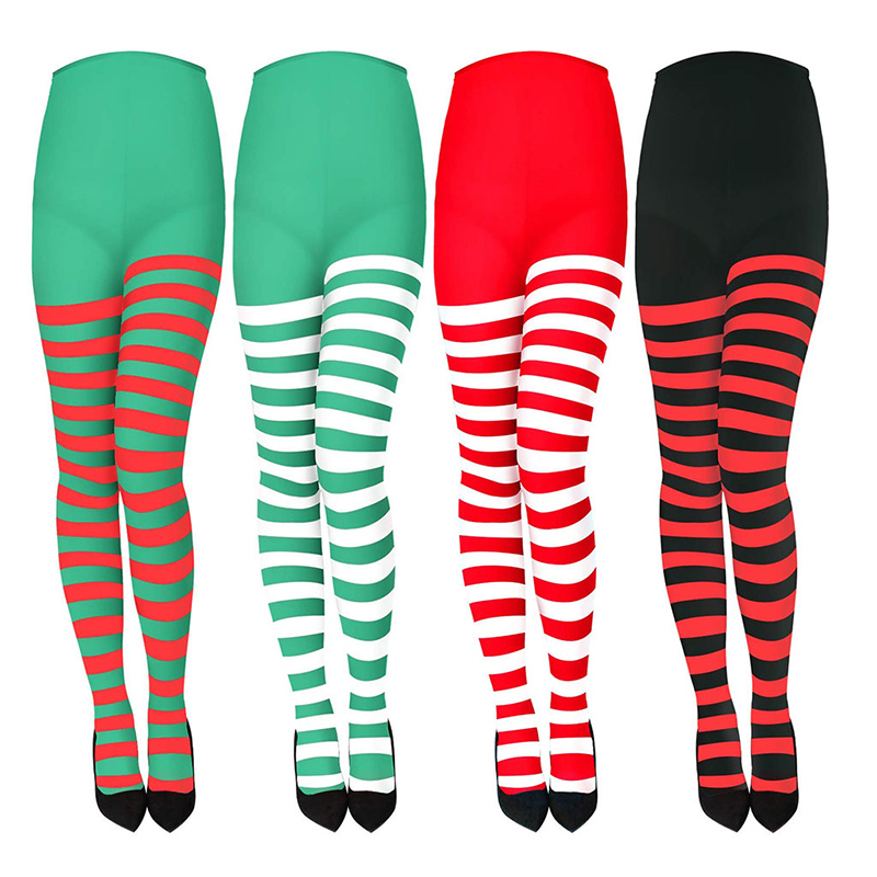 Women Christmas Striped Tights - Christmas Stocking Hanging ulasan dan harga