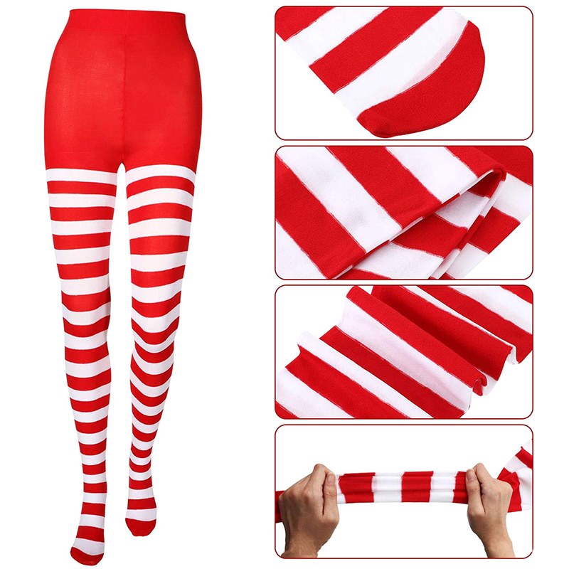Women Christmas Striped Tights - Christmas Stocking Hanging ulasan dan harga