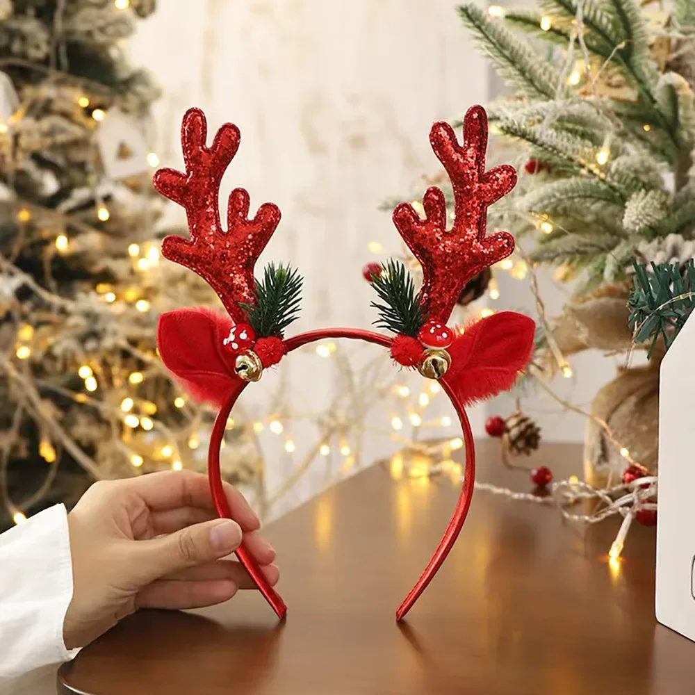 Christmas Glitter Deer Antlers - Reindeer Antlers Headband ulasan dan harga