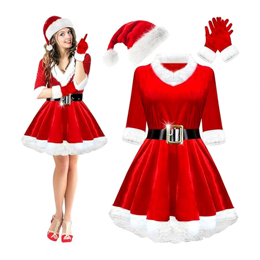 4 Pcs Mrs. Claus Costume Set W - Elf Costume Christmas ulasan dan harga
