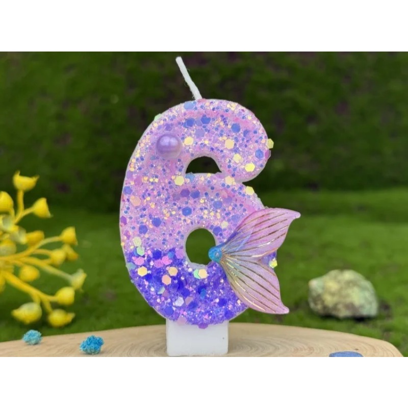 Glitter Purple Gradient Mermai - Holiday Candle Set ulasan dan harga