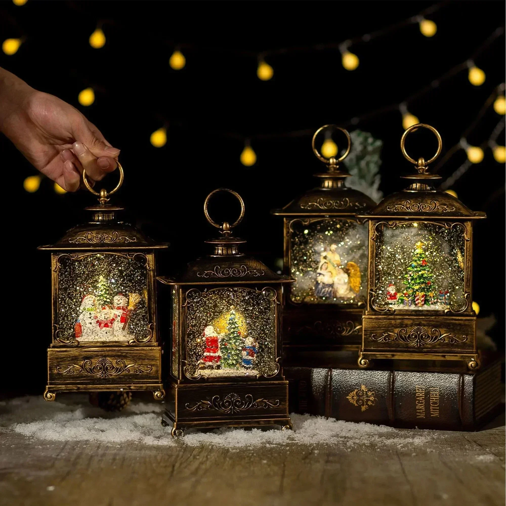 Christmas Snow Globe Lantern M - Snow Globe Musical ulasan dan harga