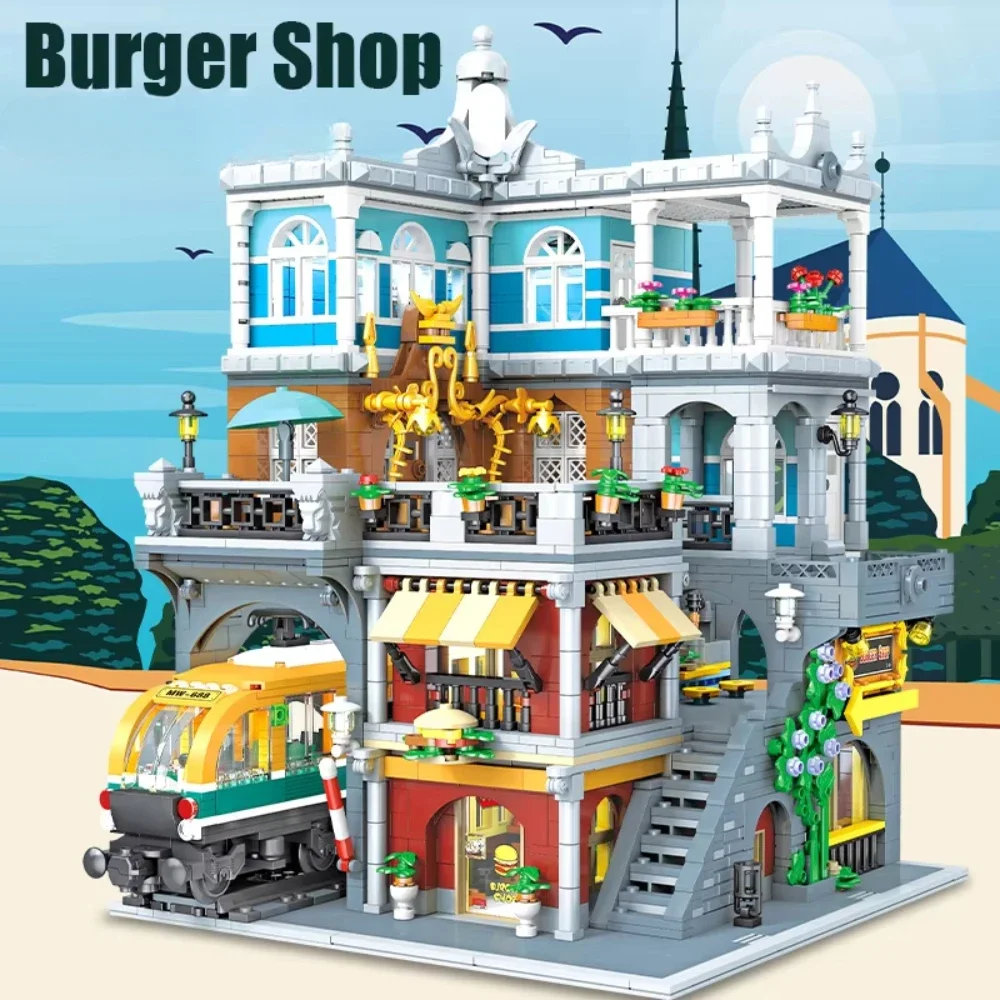 BurgerShop Building Blocks Set - Lego Set City ulasan dan harga