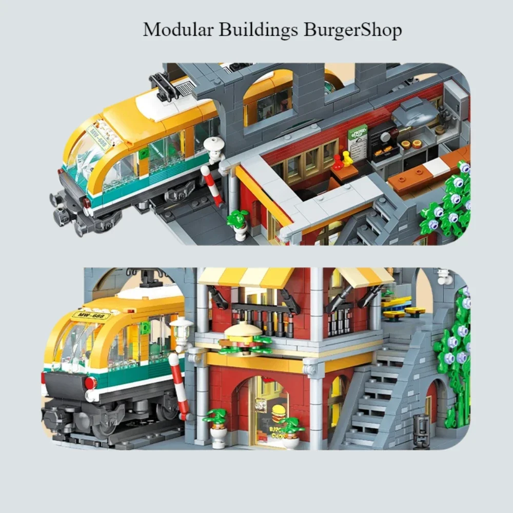 BurgerShop Building Blocks Set - Lego Set City ulasan dan harga