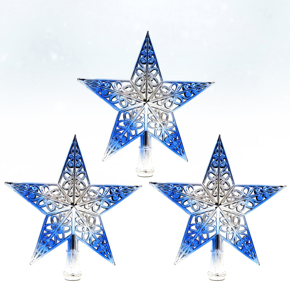 3Pcs 20Cm Hollow Star Christma - Star Tree Topper ulasan dan harga