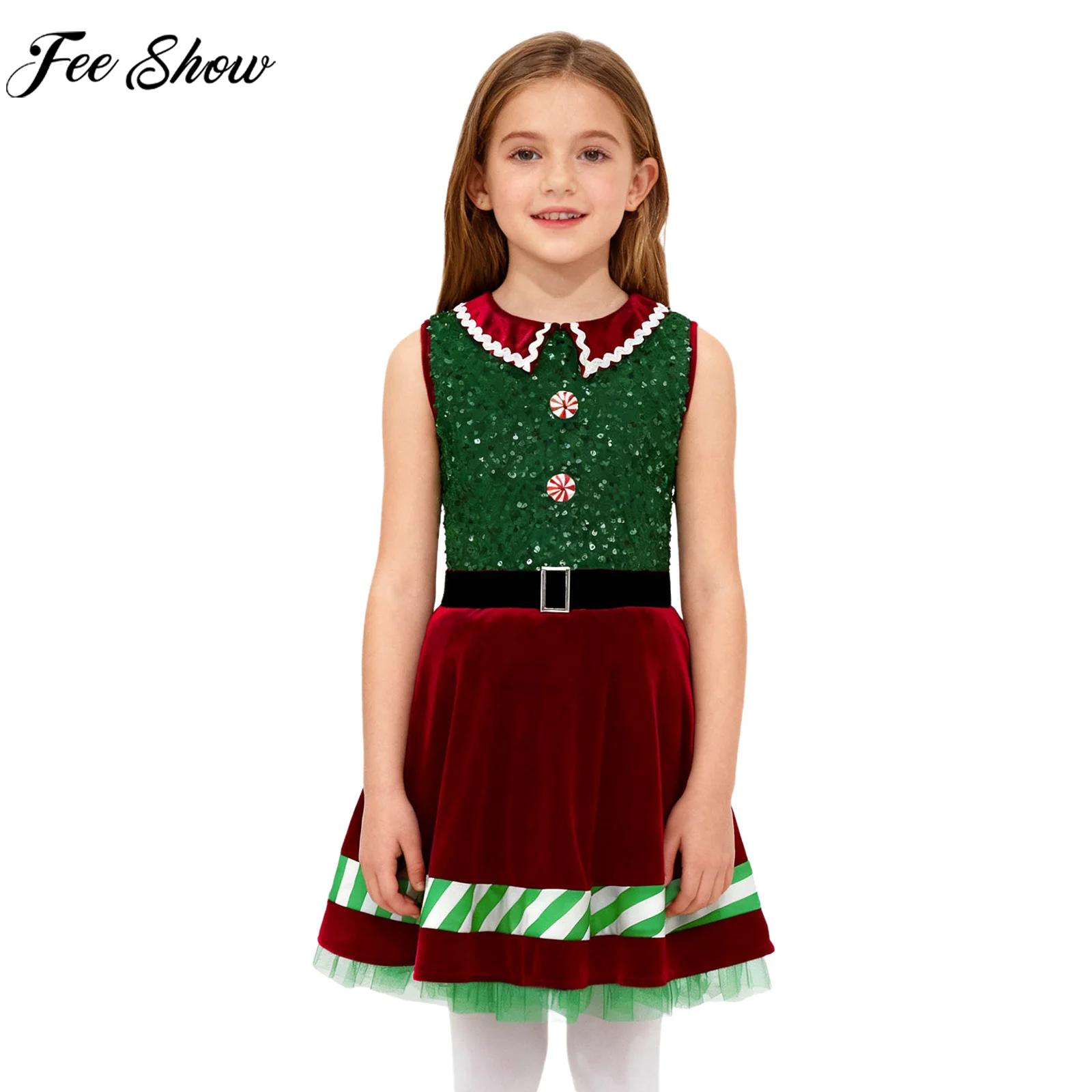Kids Girls Christmas Party Dre - Elf Costume Christmas ulasan dan harga