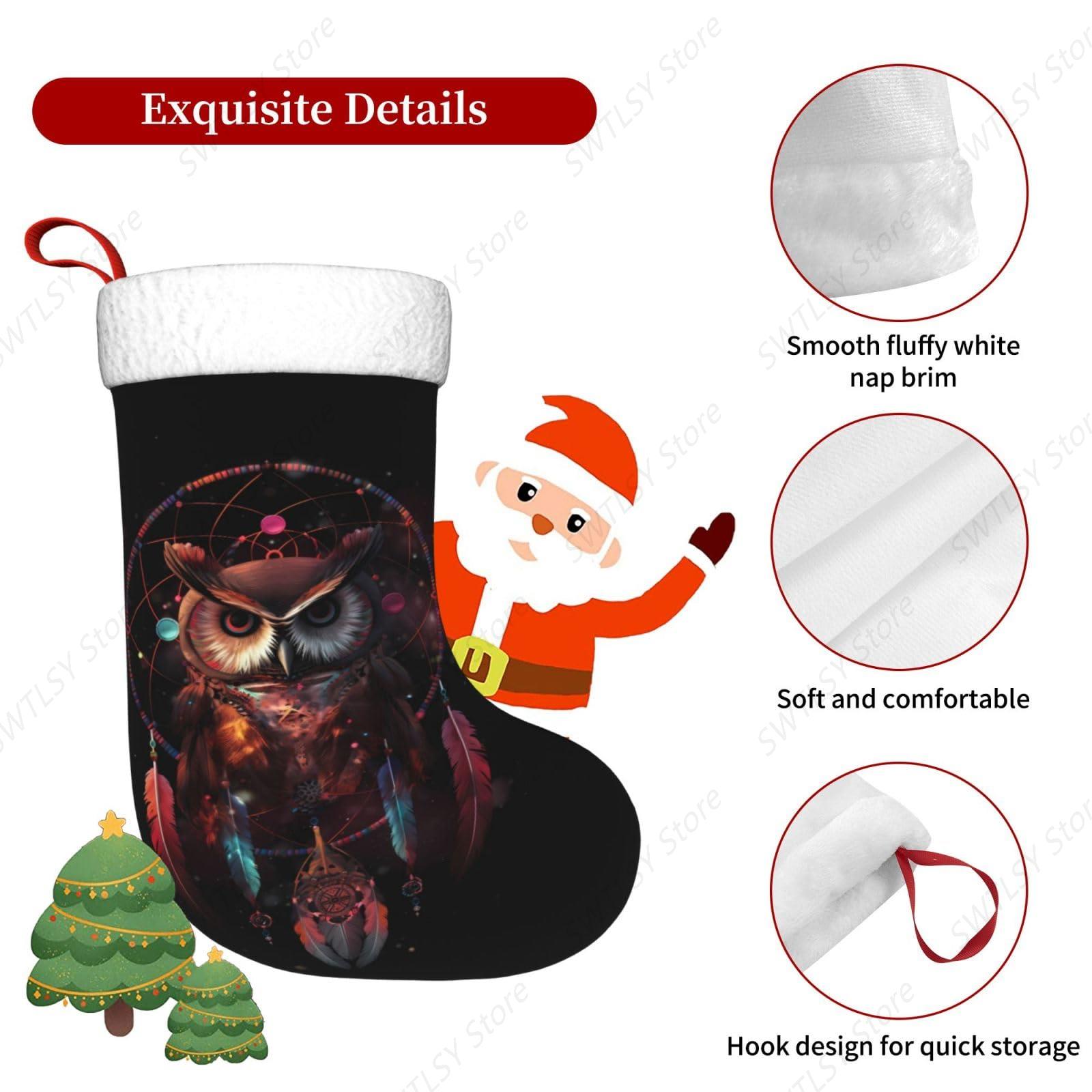 Owl Rainbow Catcher Large Chri - Christmas Stocking Hanging ulasan dan harga